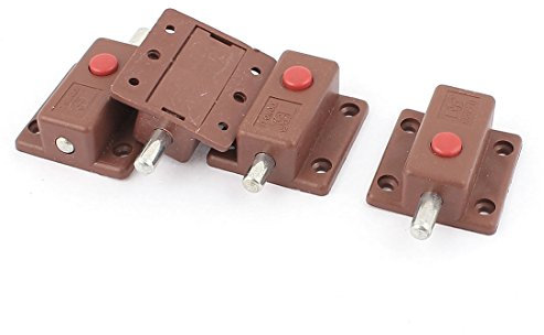 Sourcingmap Round Push Button Control Cupboard Door Latch Lock Barrel Bolt 4pcs