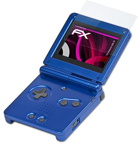 atFoliX Glasfolie kompatibel mit Nintendo GBA SP Panzerfolie, 9H Hybrid-Glass FX Schutzpanzer Folie