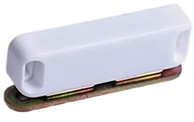Merriway BH04809 (2 Pcs) Magnetic Cupboard Cabinet Door Catches, 65mm (2.1/2 inch) with Single Plate and Screws, 8 kg (17.6lb) Pull Strength White - Pack of 2 Pieces