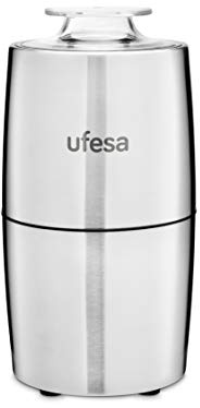 Ufesa MC0470 Coffee Grinder, 200 W, 70 g Capacity, Stainless Steel Blades and Container, Transparent Lid