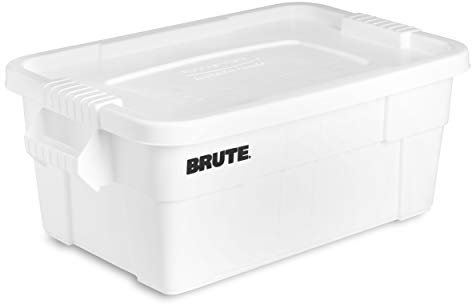 Rubbermaid Commercial Products FG9S3000WHT BRUTE Transportbehälter mit Deckel, 53 L, Weiß