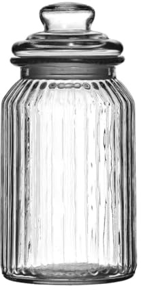 Premier Housewares Large Storage Jar With Chalkboard Lid Clear Glass Storage Container For Everyday Use Large Container Transparent 12 x23 x12 cm