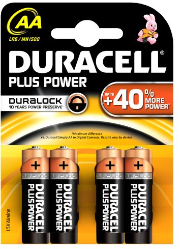 Duracell - Pile Alcaline - Duralock AAx4 Plus Power (LR6)