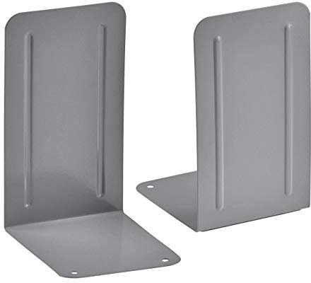 Acrimet Premium Buchstützen aus Metall rutschfest Schwerlast 17.5 x 10 x 11.7 cm (Grau) (1 Paar)