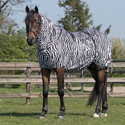 QHP Ekzemdecke mit Hals und abnehmbarem Bauchlatz (135 cm, Zebra)