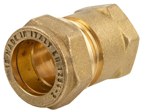 tecuro Klemmringverschraubung 18 mm x 3/4 IG für Trinkwasser gemäß DVGW W 534 geprüft und zugelassen, auch für Solaranwendungen, Messing