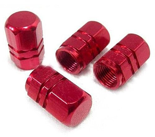 Bluelans® 4 x Reifen Felgen Vorbau Air Ventilkappen Reifen Cover Car Truck Bike Aluminium (rot)