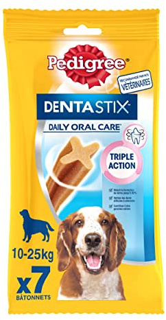 PEDIGREE DENTASTIX Daily Dental Sticks pour chiens de taille moyenne, 10x7 Bâtonnets au poulet (Pack de 70)