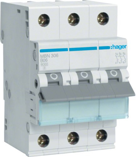 Hager MBN306 LS-Schalter 3 polig 6kA B-6A 3M