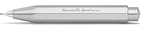 Kaweco AL SPORT Druckbleistift Silver 0.7 mm HB I Mechanischer Bleistift aus hochwertigem Aluminium in seidenglänzender Optik I Druck-Bleistift nachfüllbar in Silber I Druckminenbleistift 10,5 cm