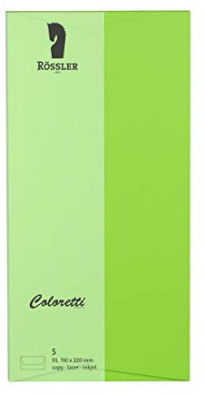 Rössler 220702522 - Coloretti Briefumschläge, 80 g/m², DIN lang, hellgrün, 5 Stück