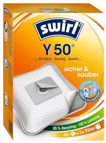 4 Swirl Y50 Staubsaugerbeutel für Dirt Devil M 7017 Mustang von Staubbeutel-Profi®