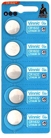 Vinnic CR1632 Pack de 5, 3 V Litio