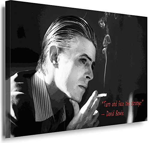 Julia-Art Leinwandbilder - David Bowie Bild 1 teilig - 100 mal 70 cm Leinwand auf Rahmen - sofort aufhängbar Wandbild XXL - Kunstdrucke QN59-5