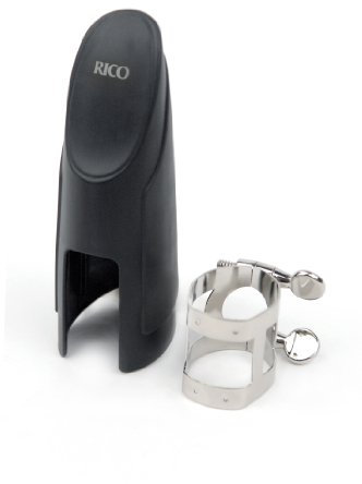 Rico Nickel Plated Ligature and Cap for Tenor Sax with Metal Link Mouthpieces
