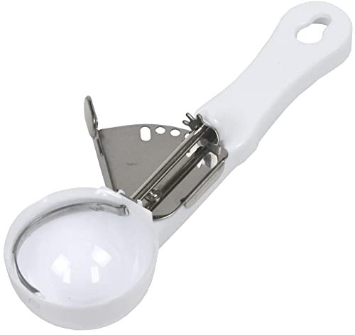 Chef Craft Platinum Series White Ice Cream Scoop Spoon with Dispenser (1), White, Plastic
