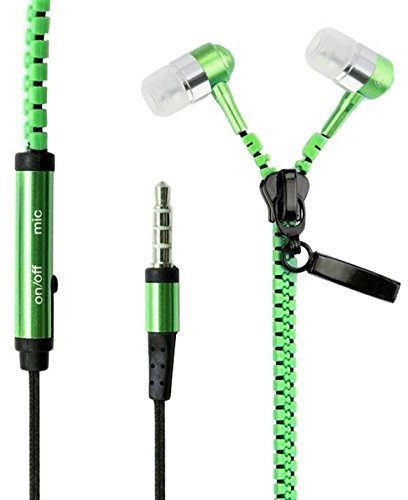 2015 New estéreo Bass auriculares en oreja 3,5 mm Jack cremallera Auriculares con micrófono, longitud: 1,2 m para iPhone 6/6plus/5s/5 C/5 lg htc sony samsung – (verde)
