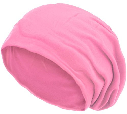 style3 Slouch Beanie aus atmungsaktivem, feinem und leichten Jersey Unisex Mütze Haube Bini Einheitsgröße, Farbe:Pink