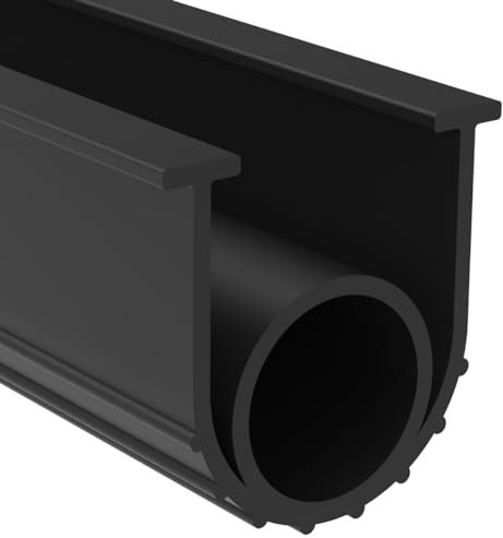 BOWSEN Garage Door Bottom Seals Weatherproof Weatherstrip Threshold Buffering Sealing EPDM Rubber Weather Resistance Gasket Black 5/16 Inch T-End, 20FT Long