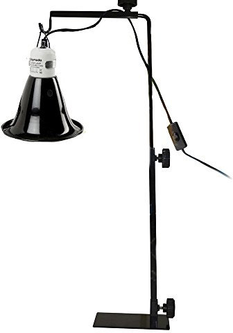 Komodo 14CM 60W DOME CLAMP LAMP WITH ADJUSTABLE LIGHT STAND VIVARIUM TORTOISE TABLE