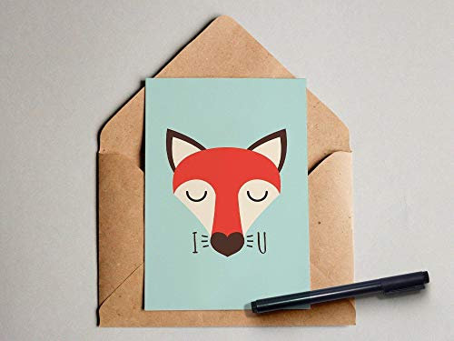 Fuchs I love you Postkarte