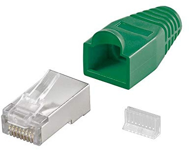 Goobay 68747 RJ45 Stecker, CAT 5e STP geschirmt mit Knickschutztülle