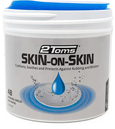 2Toms Skin-on-Skin Circles – Hydrogel-Pads gegen Blasen, Reibung & Hautreizungen – Großflächiger Schutz bei Druckstellen & empfindlicher Haut – 48 Stück