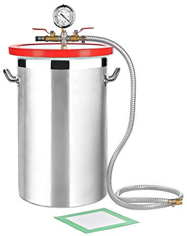 Melko Vakuum-Kammer 27,7L aus Edelstahl 28CM Entgasungskammer Harzfalle Vacuum Chamber
