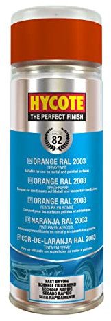 Hycote Peinture aérosol pour voiture à séchage rapide, orange RAL 2003, 400 ml