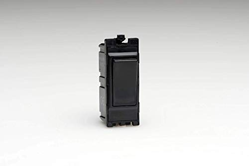 Varilight Powergrid Black 20Amp 1Way Double Pole Switch