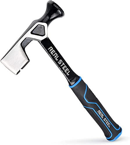 REAL STEEL Ultra Onepiece Stahl-Trockenbauhammer mit gefräster Oberfläche, 400 g Wandbrett-Werkzeug 0521