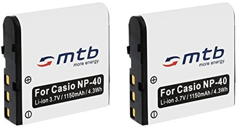 2X Akku NP-40 kompatibel mit Casio Exilim EX-Z200, Z300, Z400, Z450, Z500, Z600... (Siehe Liste)