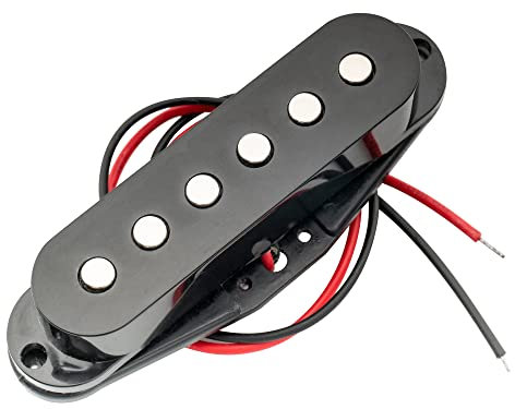 Musiclily 50mm Mittel Single Coil Tonabnehmer Pickup für Les Paul Style Gitarre,Schwarz