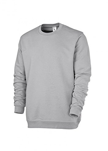 BP 1623-193-51-L Unisex-Sweatshirt, Lange Ärmel, Rundhalsausschnitt, Strickbündchen an Ärmeln und Saum, 320,00 g/m² Verstärkte Baumwolle, hellgrau, L