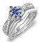 DazzlingRock Collection Verlobungsring-Set, blauer Saphir und weißer Diamant, Marquise-Form, Sterlingsilber, Saphir, Sterling Silber, Saphir