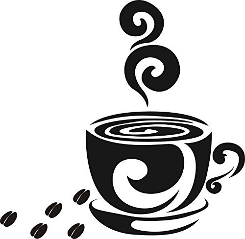 Wandtattoo wandaufkleber Aufkleber Wandsticker wall sticker Wohnzimmer Schlafzimmer Kinderzimmer Kueche Schriftzug CAFE COFFEE KAFFEE 30 Farben zur Wahl cafe03 (080 kaffeebraun, Size 3:ca.13x20cm)