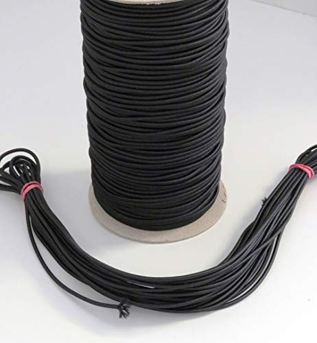 MB Gummikordel, 3 mm Bandstärke, Bandfarbe schwarz, 65% Dehnung, 10 Meter am Stück