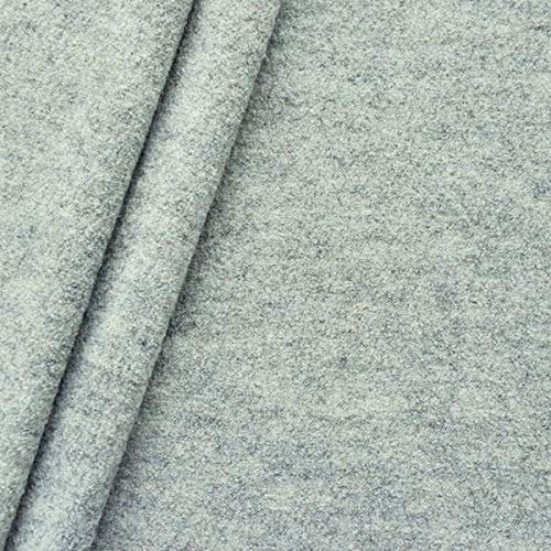 STOFFKONTOR Walkloden Wollstoff Meterware, 100% Wolle, Farbe Hell-Grau, Isolierend & Beidseitig verwendbar, ca. 140 cm breit, ca. 350 g/m²