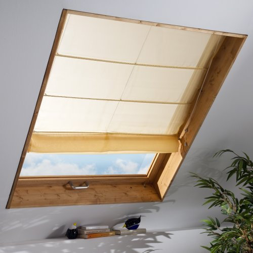 Liedeco Dachfenster-Raffrollo | B 120 x H 170 cm | lichtdurchlässig | gelb