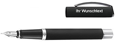 Online Füllhalter Modell Vision, Feder M, Farbe Black (schwarz), in Geschenkbox, inkl. Laser-Gravur