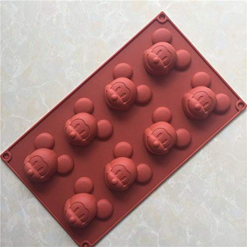 YL 8 Cavities Mickey Mouse G062 Silicone Cake Baking Mold Cake Pan Muffin Cups Handmade Soap Moulds Biscuit Chocolate Ice Cube Tray DIY