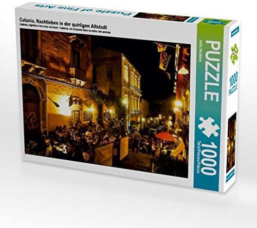 CALVENDO Puzzle Catania, Nachtleben in der quirligen Altstadt | 1000 Teile Lege-Größe 64 x 48 cm Foto-Puzzle für glückliche Stunden