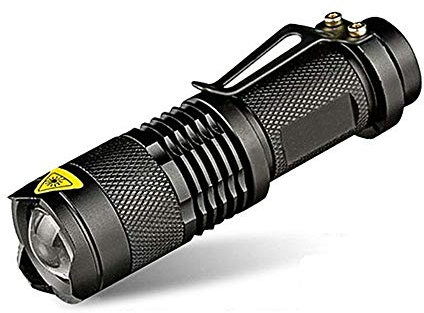 Portable Flashlight Rechargeable with clip10W LED Flashlights 3800LM Waterproof T6 5 Modes Zoomable LED Torch for Walking 1 Set(T6 10W)