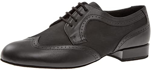 Diamant Chaussures de Danse pour Hommes 089-026-145 - Cuir Noir - Extra Large - 2 cm Standard - Semelle en Daim - Taille: UK 10