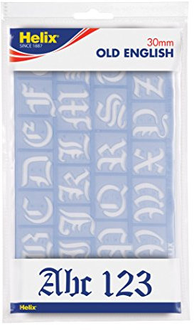 Helix 30mm 3cm Old English Letter Stencil Set