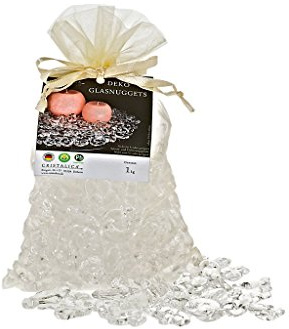 CRISTALICA Tischdekoration Deko Glassteine Accessoires Deko Nuggets 1Kg im Beutel Moderner und Zeitloser Style