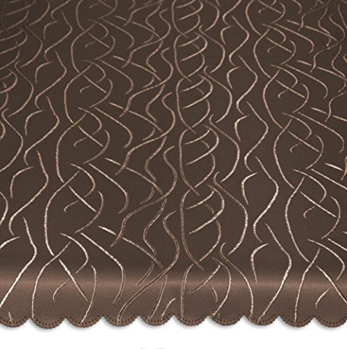 Unbekannt Tischdecke oval 135x180 cm Tafeltuch Struktur damast Streifen bügelfrei fleckenabweisend #1367 (dunkel braun)