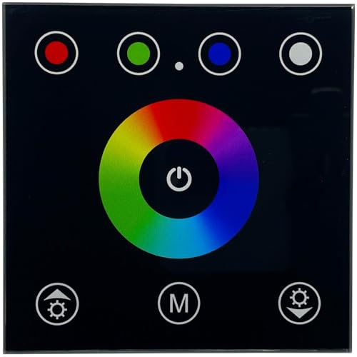 RGBW LED Wand Touch Panel Controller 12...24V 384W Glas Design Optik RGB+W; 5-Pin