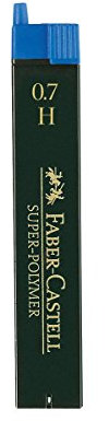 FABER-CASTELL 120711 - Feinmine Super Polymer, 0,7 mm, Härtegrad H, 12 Stück