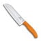 Victorinox Swiss Classic, Profi Santokumesser, Extra Scharfe Klinge, Kullenschliff, 17 cm, Kunststoffgriff, Rostfreier Stahl, orange